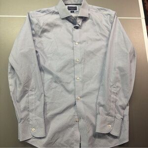 Charles Tyrwhitt shirt men’s large slim fit white dotted button down long sleeve